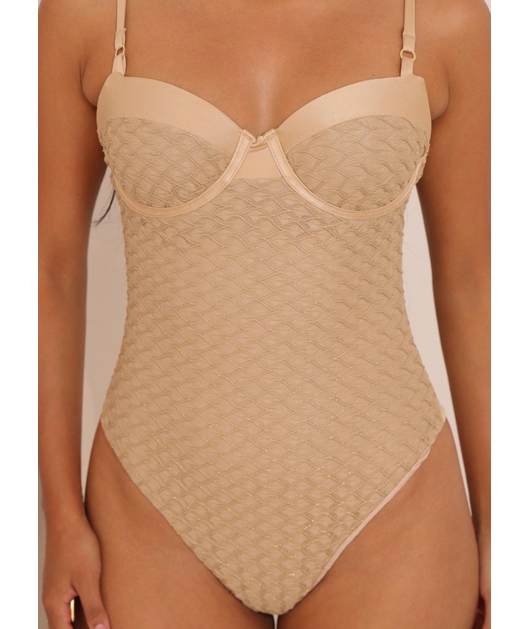 MAIÔ MEIA TAÇA CROCHÊ NUDE COLEÇÃO FESTEJAR