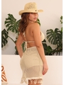 SAÍDA DE PRAIA CORTININHA COM SAIA DE FRANJA NUDE COLEÇÃO CLAREIA - 2