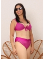 BIQUÍNI MEIA TAÇA DE AMARRAR CALCINHA TRADICIONAL ROXO FÚCSIA COLEÇÃO PURO AMOR DROP 1 VAN17 - 1