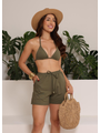 SAÍDA DE PRAIA SHORT NO SUPLEX VERDE MILITAR COLEÇÃO ALTO VERÃO - 1