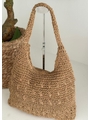 BOLSA DE PALHA MÉDIA ALÇA DE OMBRO BEGE - 2