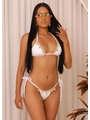 BIQUÍNI CORTININHA GRIPIR CALCINHA DE AMARRAR BRANCO COLEÇÃO PUNTA CANA - 1