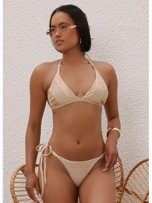 BIQUÍNI TOP CALCINHA DE AMARRAR NUDE COLEÇÃO PURO AMOR DROP 1
