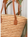 BOLSA ESTRUTURA EM PALHA NATURAL COM ALÇAS MARROM - 2