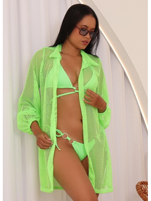 SAÍDA DE PRAIA CAMISA NO ARRASTÃO VERDE NEON COLEÇÃO NEON VAN18