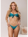 BIQUÍNI TOP PÉROLAS CALCINHA FIO DUPLO VERDE TURQUESA COLEÇÃO FUNDO DO MAR - 1