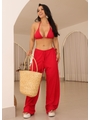 SAÍDA DE PRAIA CALÇA CANELADA VERMELHA - 1