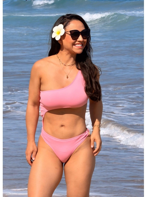 MAIÔ NULA MANGA RECORTE ROSA COLEÇÃO BRISA II