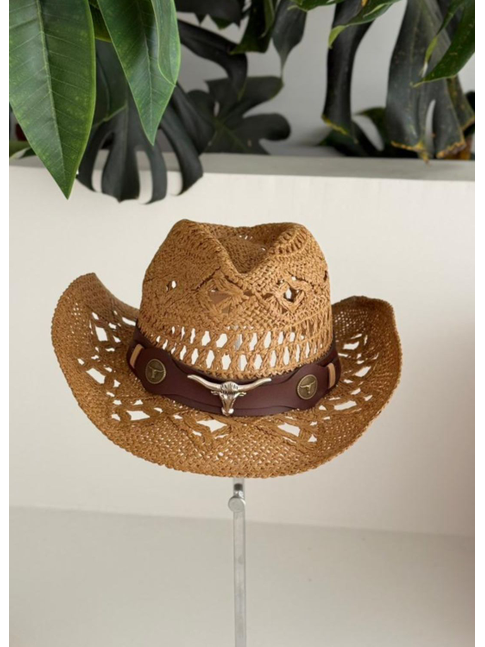 CHAPÉU DE PALHA TEXAS MARROM