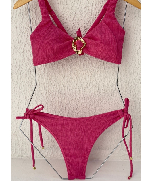 BIQUÍNI TOP ORGANIC CALCINHA DE AMARRAR ROSA COLEÇÃO ÁCQUA LOOK7496