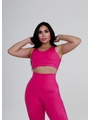 CONJUNTO FIT TRILOBAL TOP BASIC CALÇA COS ALTO FAIXA ROSA - 3