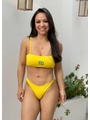 BIQUÍNI BRASIL CORE BORDADO TOP FAIXA CALCINHA ASA DELTA AMARELO - SALE - 1