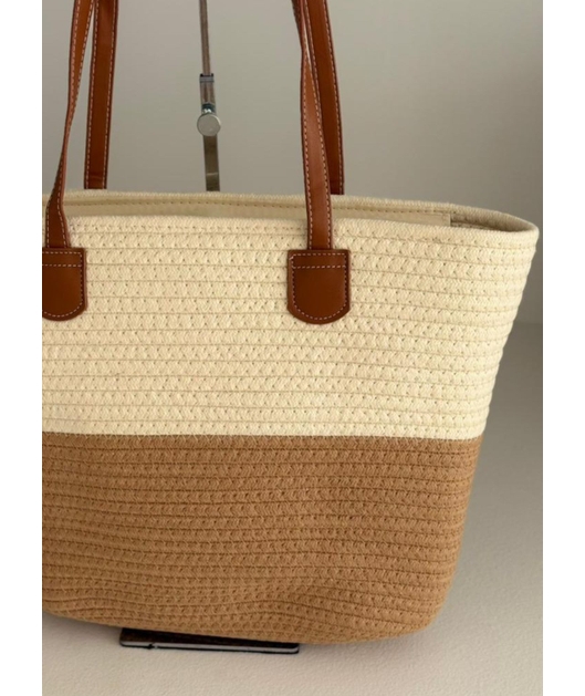 BOLSA DE PRAIA NUDE COM BEGE