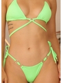 BIQUÍNI CORTININHA ARGOLA DUPLA CALCINHA DE AMARRAR VERDE NEON COLEÇÃO COLOR BEACH - 2