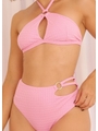 BIQUÍNI TOP FRENTE ÚNICA CALCINHA ALTA ROSA COLEÇÃO MARÉ FASHION - 3