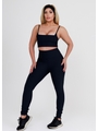 CONJUNTO FIT HYPER TOP ALÇA CALÇA COS ALTO PRETO - 1