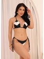 BIQUÍNI CORTININHA TRANÇA CALCINHA DE AMARRAR PRETO COLEÇÃO OÁSIS - 1