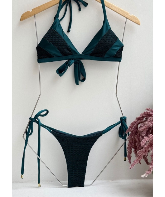 BIQUÍNI TOP CALCINHA DE AMARRAR VERDE COLEÇÃO PURO AMOR DROP 1