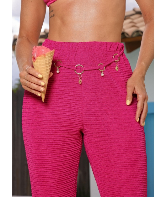 SAÍDA DE PRAIA CALÇA COM CINTO ROSA COLEÇÃO ICE BEACH