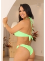 BIQUÍNI TOP ARGOLA CALCINHA TRADICIONAL VERDE NEON COLEÇÃO COLOR BEACH LOOKN462 - 2