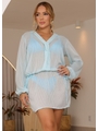 SAÍDA DE PRAIA CHEMISE RISCA DE GIZ AZUL BEBÊ - 1