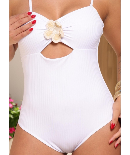 MAIÔ FLOR BRANCO COLEÇÃO BEACH GLAM