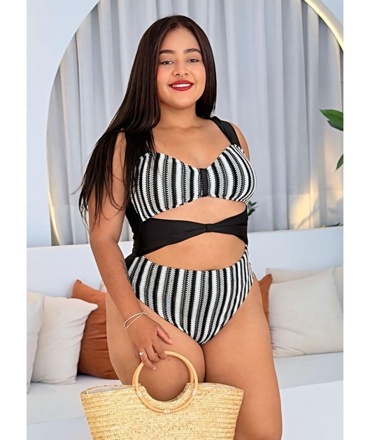 MAIÔ RECORTES PRETO COLEÇÃO MARINE