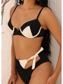 BIQUÍNI MEIA TAÇA BICOLOR CALCINHA RECORTE LATETAL PRETO COLEÇÃO NÁUTICA COMB DRICA - 3