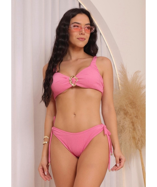 BIQUÍNI TOP ORGANIC CALCINHA DE AMARRAR ROSA COLEÇÃO ÁCQUA LOOK7496