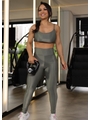 CONJUNTO FITNESS TOP COM CALÇA VERDE MILITAR COLEÇÃO FEBELA MOVE - 1