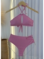 BIQUÍNI TOP FRENTE ÚNICA CALCINHA ALTA ROSA COLEÇÃO MARÉ FASHION - 4
