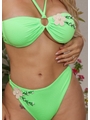 BIQUÍNI TOP ARGOLA CALCINHA TRADICIONAL VERDE NEON COLEÇÃO ESSENCIA BORDADAS - 2