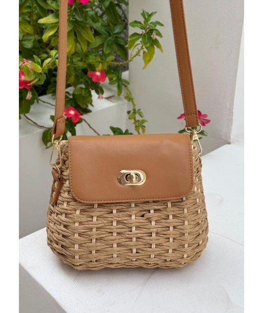 BOLSA DE PALHA PEQUENA NUDE BEACH GRID