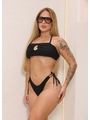 BIQUÍNI TOP ALÇAS REMOVÍVEIS CALCINHA DE AMARRAR PRETO COLEÇÃO FEST NEW YEAR - 1