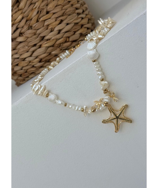 ACESSÓRIO DE PRAIA COLAR ESTRELA OFF WHITE