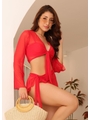 SAÍDA DE PRAIA TOP COM PAREÔ NO TULE VERMELHO COLEÇÃO COR DO PECADO - 1