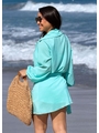 SAÍDA DE PRAIA CAMISA COM PÁREO NO MUSSELINE VERDE ÁGUA COLEÇÃO BRISA II - 2