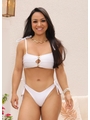 BIQUÍNI TOP ESTRELA CALCINHA DE AMARRAR BRANCO COLEÇÃO PARTIU PRAIA - 1