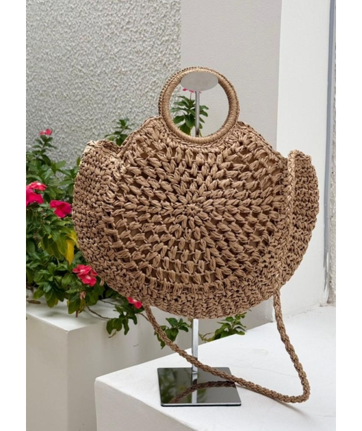 BOLSA DE PALHA MEDIA BEGE TRANÇADA LITORAL