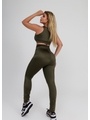 CONJUNTO FIT TRILOBAL TOP BASIC CALÇA COS ALTO FAIXA VERDE MILITAR - 2
