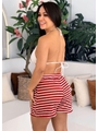 SAÍDA DE PRAIA SHORT LISTRA VERMELHO - 2