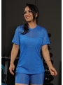 CAMISETA FITNESS NO TULE AZUL COLEÇÃO FEBELA MOVE - 1