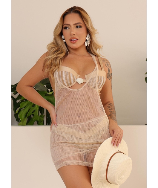 SAÍDA DE PRAIA REGATA TELA NUDE COLEÇÃO MARINE