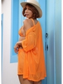 SAÍDA DE PRAIA KIMONO COM SHORT LARANJADO NO TULE COLEÇÃO IBIZA - 2