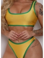 BIQUÍNI TRILOBAL TOP REGATA CALCINHA ASA DELTA AMARELO COLEÇÃO BRASIL RAIZ - 3