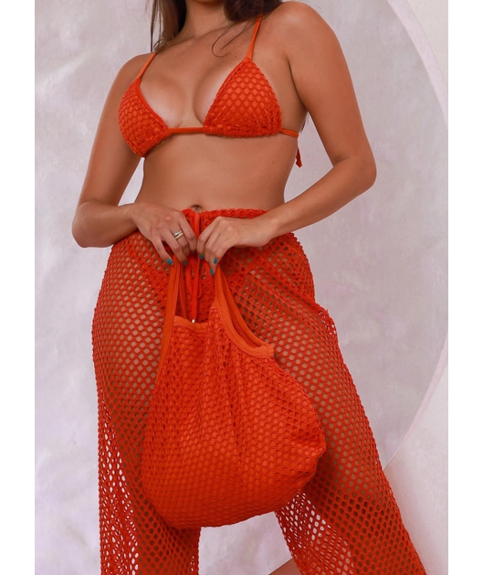 BOLSA SACOLA NA TELA ARRASTÃO LARANJA