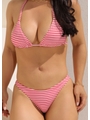 BIQUÍNI CORTININHA CALCINHA ASA DELTA LISTRA VERMELHA COLEÇÃO VERÃO EUROPEU - 3