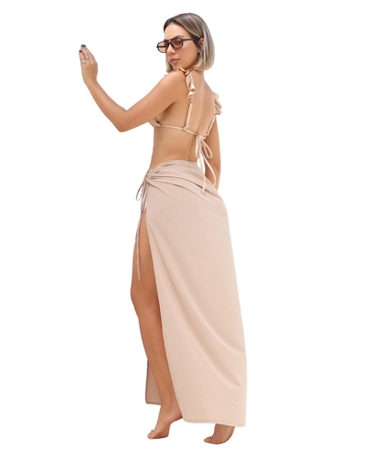 SAÍDA DE PRAIA SAIA CRISTAL NUDE NA SEDINHA COMB M02