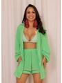 SAÍDA DE PRAIA CONJUNTO KIMONO COM SHORT VERDE COLEÇÃO FOLIA - 1