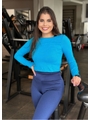 CROPED FIT SPORT MANGA LONGA TAPA BUMBUM AZUL - 1
